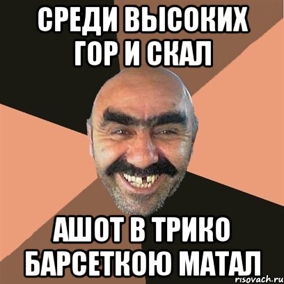 среди высоких гор и скал ашот в трико барсеткою матал, Мем Я твой дом труба шатал