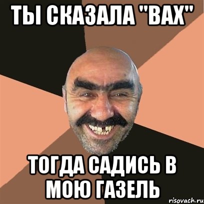 Ты сказала "Вах" Тогда садись в мою газель, Мем Я твой дом труба шатал
