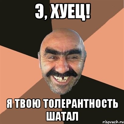 Э, хуец! Я твою толерантность шатал, Мем Я твой дом труба шатал