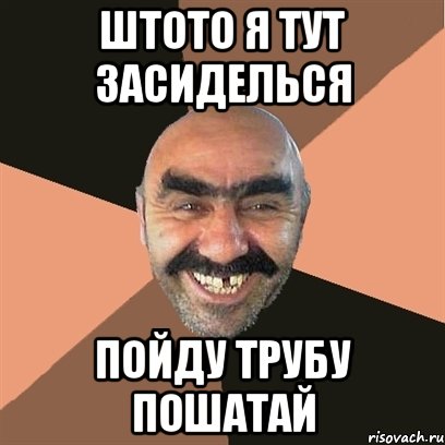 штото я тут засиделься пойду трубу пошатай, Мем Я твой дом труба шатал