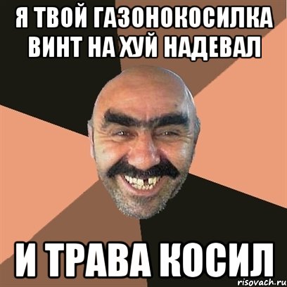 Я твой газонокосилка винт на хуй надевал И трава косил, Мем Я твой дом труба шатал