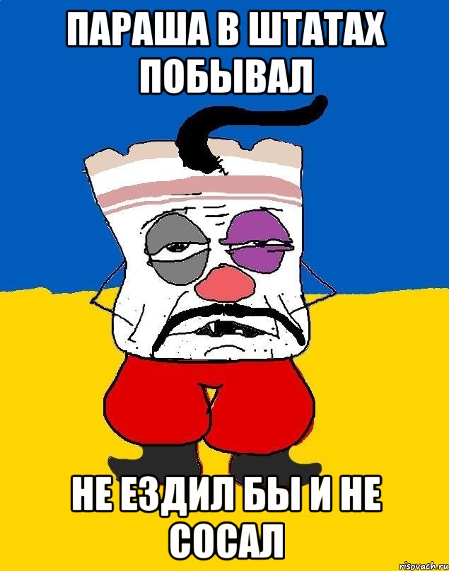 Параша в штатах побывал Не ездил бы и не сосал, Мем Западенец - тухлое сало