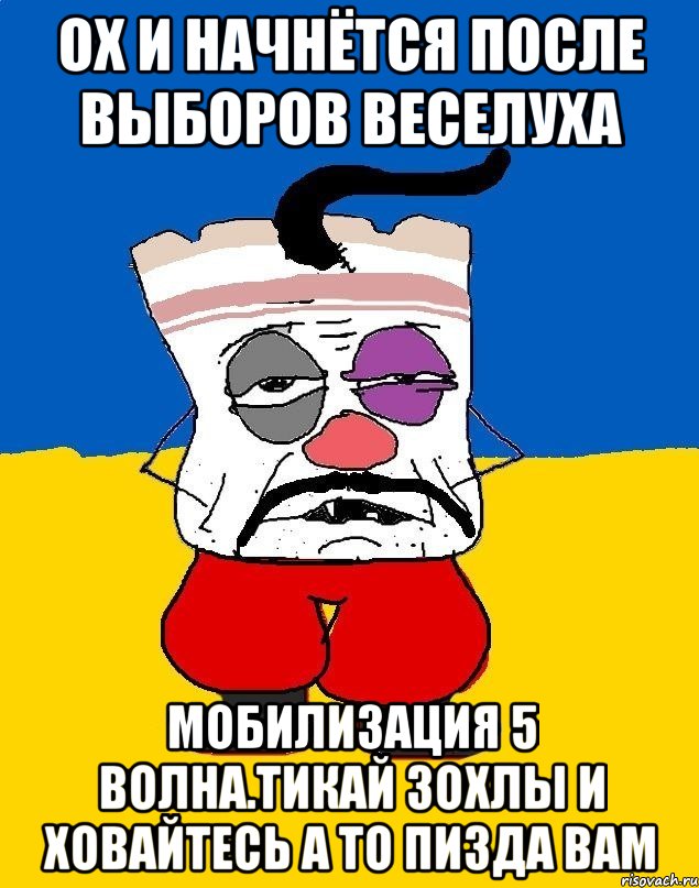 Ох и начнётся после выборов веселуха Мобилизация 5 волна.тикай зохлы и ховайтесь а то пизда вам, Мем Западенец - тухлое сало