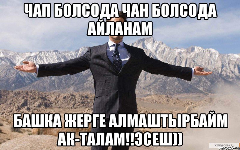 Чап болсода чан болсода айланам Башка жерге алмаштырбайм АК-ТАЛАМ!!Эсеш)), Мем железный человек