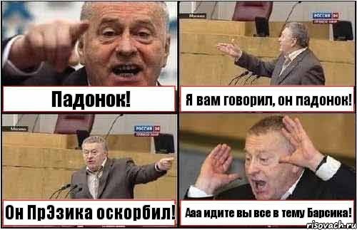 Падонок! Я вам говорил, он падонок! Он ПрЭзика оскорбил! Ааа идите вы все в тему Барсика!, Комикс жиреновский