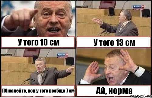 У того 10 см У того 13 см ПОжалейте, вон у того вообще 7 см Ай, норма, Комикс жиреновский