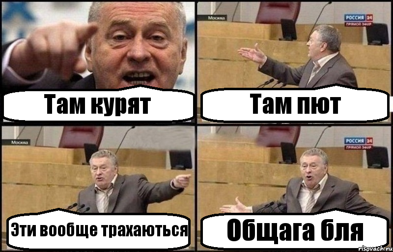 Там курят Там пют Эти вообще трахаються Общага бля, Комикс Жириновский