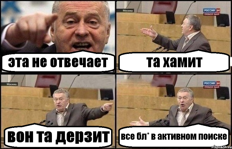 эта не отвечает та хамит вон та дерзит все бл* в активном поиске, Комикс Жириновский