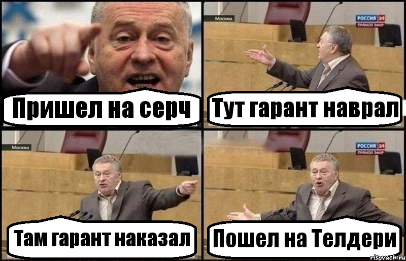 Пришел на серч Тут гарант наврал Там гарант наказал Пошел на Телдери, Комикс Жириновский