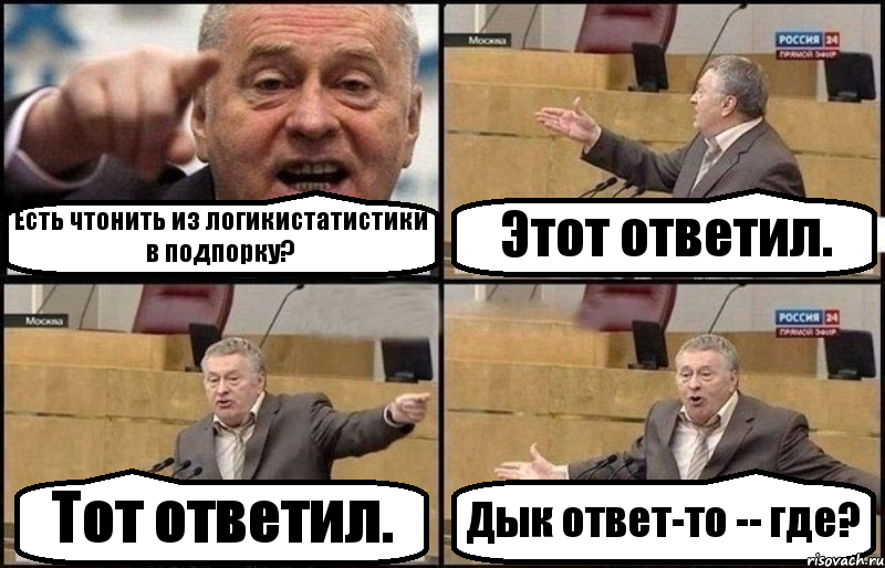 Есть чтонить из логикистатистики в подпорку? Этот ответил. Тот ответил. Дык ответ-то -- где?, Комикс Жириновский