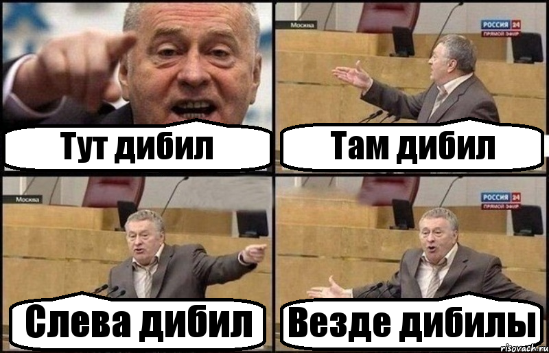 Тут дибил Там дибил Слева дибил Везде дибилы, Комикс Жириновский