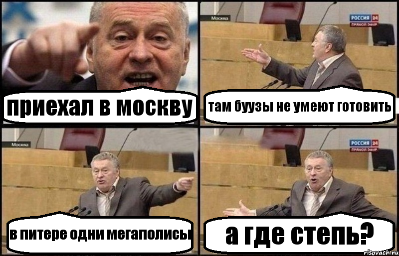 приехал в москву там буузы не умеют готовить в питере одни мегаполисы а где степь?, Комикс Жириновский