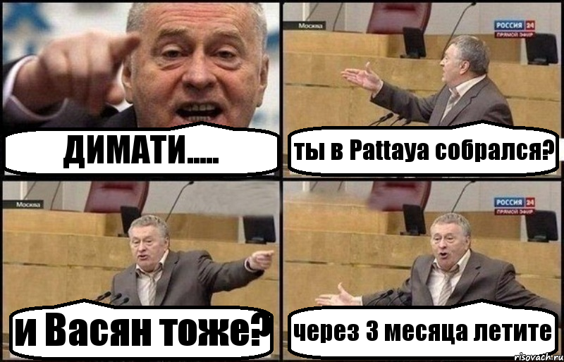 ДИМАТИ..... ты в Pattaya собрался? и Васян тоже? через 3 месяца летите, Комикс Жириновский