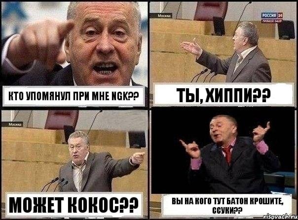 Кто упомянул при мне NGK?? Ты, хиппи?? Может кокос?? Вы на кого тут батон крошите, ссуки??, Комикс Жириновский клоуничает