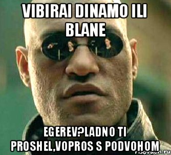 Vibirai dinamo ili blane Egerev?ladno ti proshel,vopros s podvohom, Мем  а что если я скажу тебе