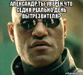 Александр,ты уверен,что седня реально день вытрезвителя? , Мем  а что если я скажу тебе