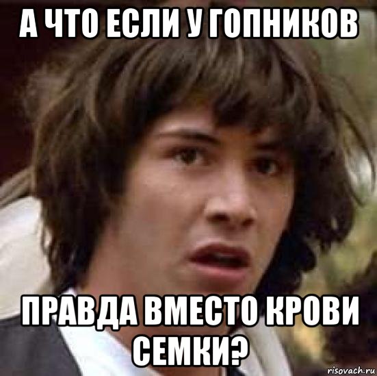 А что если у гопников правда вместо крови семки?, Мем А что если (Киану Ривз)