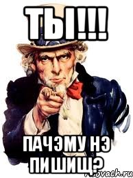 ТЫ!!! ПАЧЭМУ НЭ ПИШИЩ?, Мем а ты