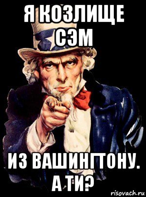 я козлище сэм из вашингтону. а ти?, Мем а ты