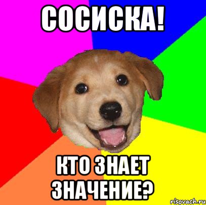 Сосиска! Кто знает значение?, Мем Advice Dog