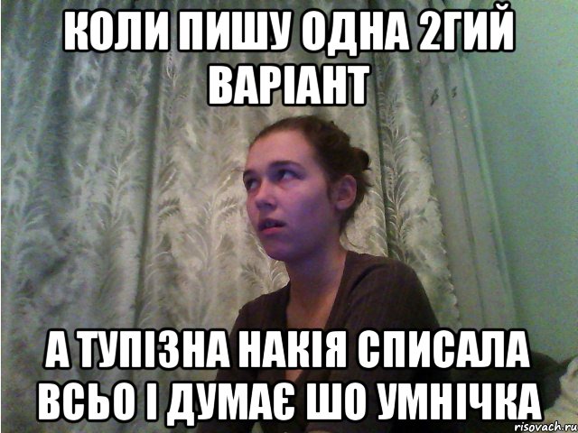 коли пишу одна 2гий варіант а тупізна накія списала всьо і думає шо умнічка, Мем амивапмикевпкеип