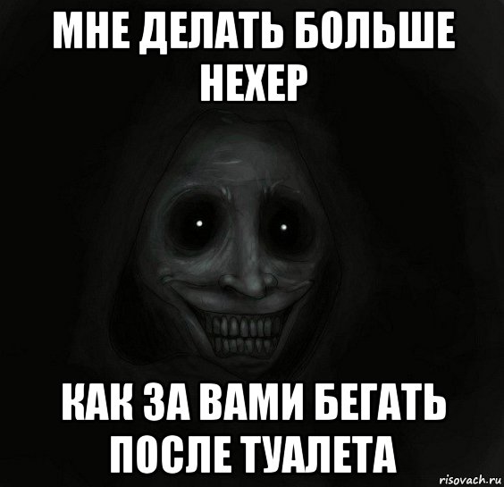 мне делать больше нехер как за вами бегать после туалета