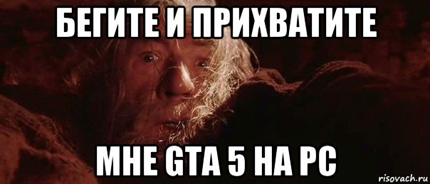 бегите и прихbатите мне gta 5 на pc, Мем бегите глупцы