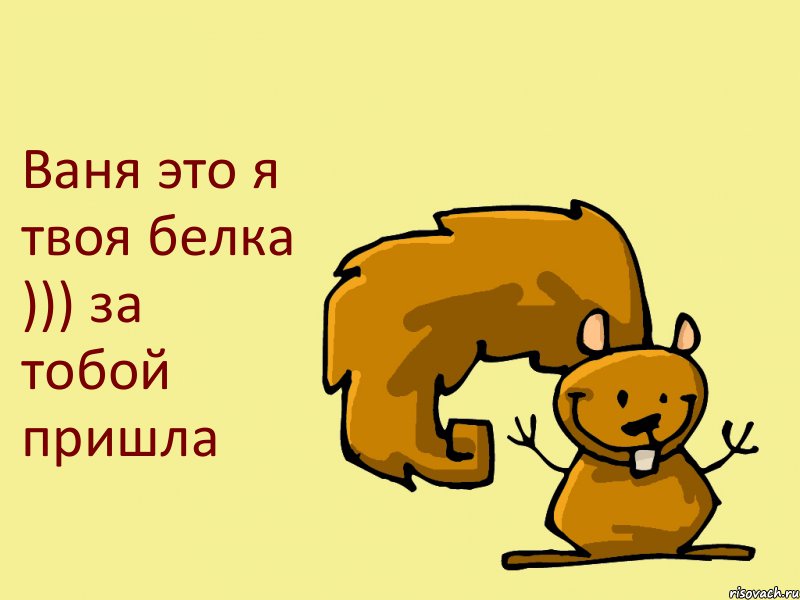 Ваня это я твоя белка ))) за тобой пришла