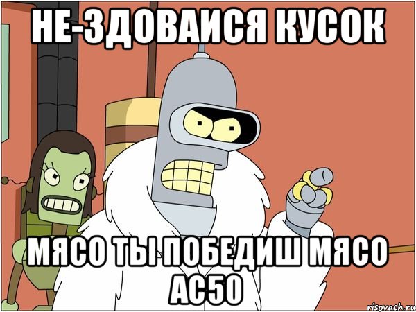 не-здоваися кусок мясо ты победиш мясо ас50, Мем Бендер