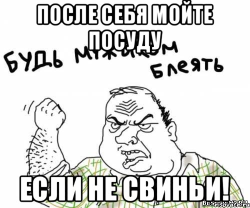 После себя мойте посуду Если не свиньи!, Мем блять