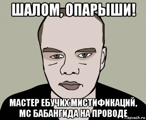 шалом, опарыши! мастер ебучих мистификаций, мс бабангида на проводе