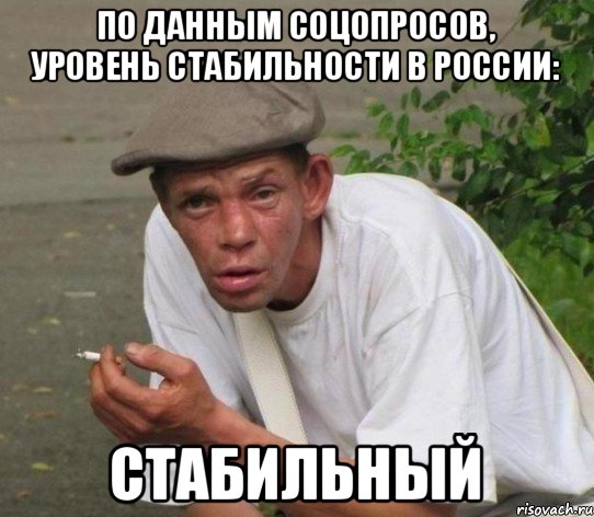 по данным соцопросов, уровень стабильности в россии: стабильный