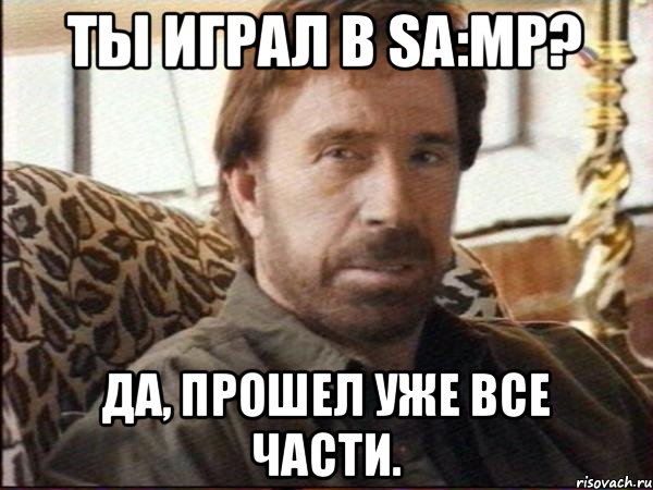 Ты играл в SA:MP? Да, прошел уже все части., Мем чак норрис