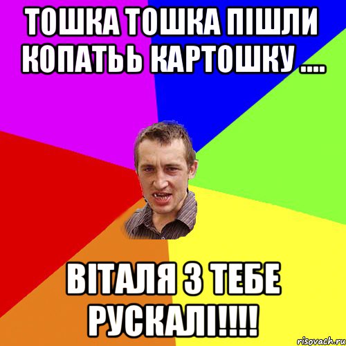 Тошка Тошка пішли копатьь картошку .... Віталя з тебе рускалі!!!!, Мем Чоткий паца