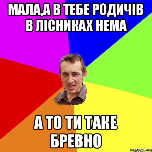 мала,а в тебе родичів в лісниках нема а то ти таке бревно, Мем Чоткий паца