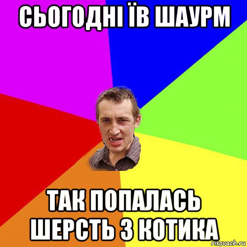 сьогодні їв шаурм так попалась шерсть з котика, Мем Чоткий паца