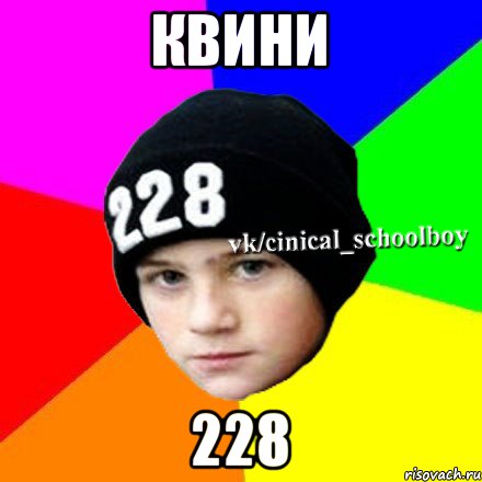 КВИНИ 228, Мем  Циничный школьник 1