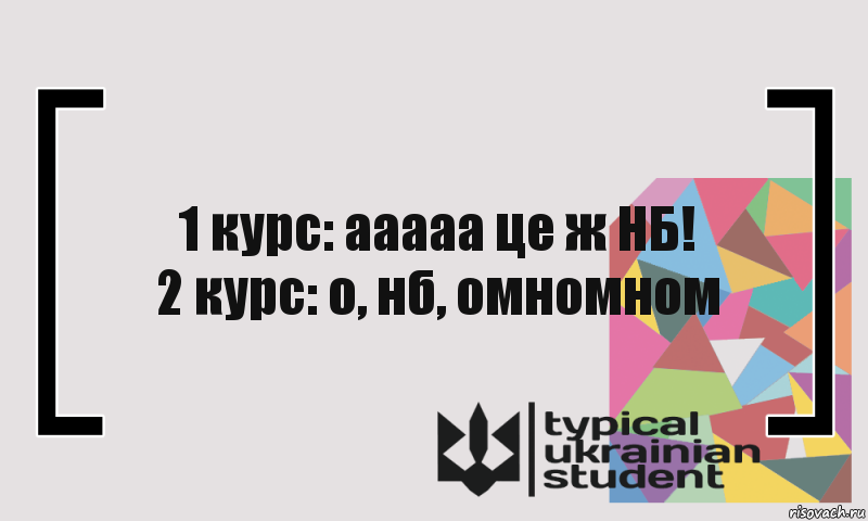 1 курс: ааааа це ж НБ!
2 курс: о, нб, омномном, Комикс цитата