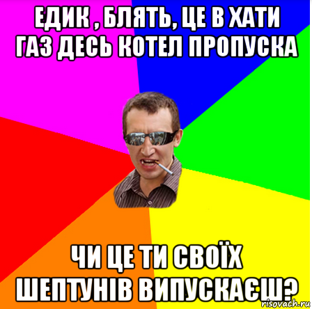 едик , блять, це в хати газ десь котел пропуска чи це ти своїх шептунів випускаєш?, Мем dff