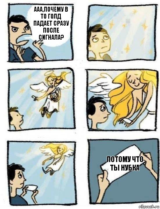 Потому что ты нуБка АаА,почему в ТО голд падает сразу после сигнала?