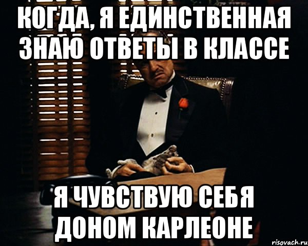 Когда, я единственная знаю ответы в классе Я чувствую себя Доном Карлеоне, Мем Дон Вито Корлеоне