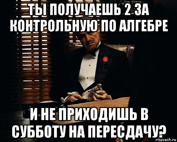 Ты получаешь 2 за контрольную по алгебре И не приходишь в субботу на пересдачу?, Мем Дон Вито Корлеоне