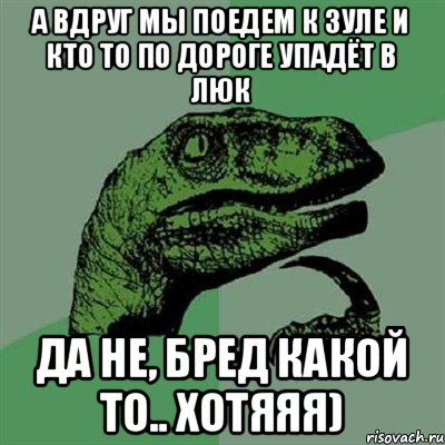 А вдруг мы поедем к Зуле и кто то по дороге упадёт в люк Да не, бред какой то.. хотяяя), Мем Филосораптор