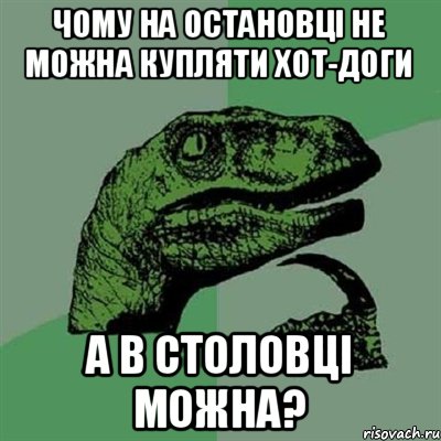 чому на остановці не можна купляти хот-доги а в столовці можна?, Мем Филосораптор