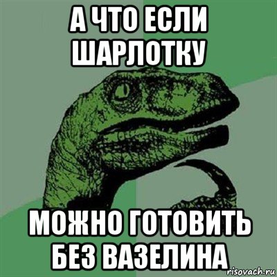 а что если шарлотку можно готовить без вазелина, Мем Филосораптор