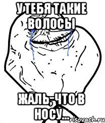 У тебя такие волосы жаль, что в носу..., Мем Forever Alone