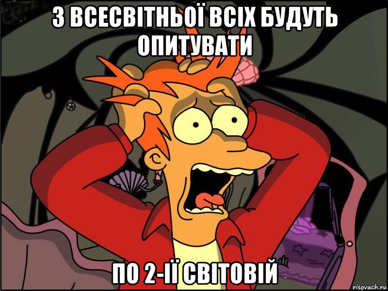 з всесвітньої всіх будуть опитувати по 2-ії світовій, Мем Фрай в панике