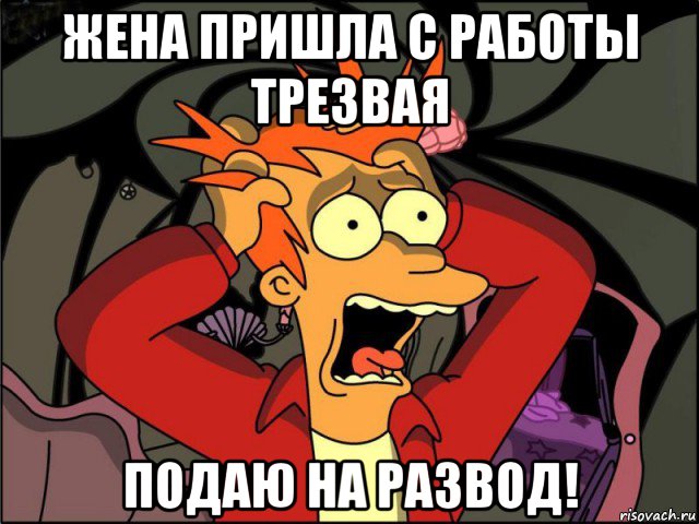 жена пришла с работы трезвая подаю на развод!, Мем Фрай в панике