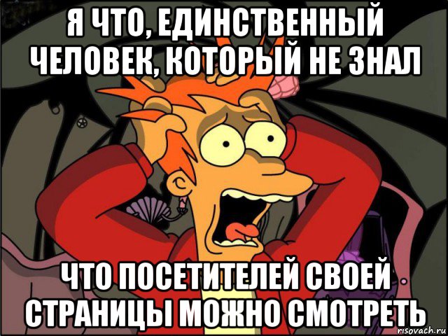 я что, единственный человек, который не знал что посетителей своей страницы можно смотреть, Мем Фрай в панике