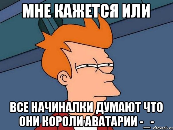 Мне кажется или Все начиналки думают что они короли Аватарии -_-, Мем  Фрай (мне кажется или)